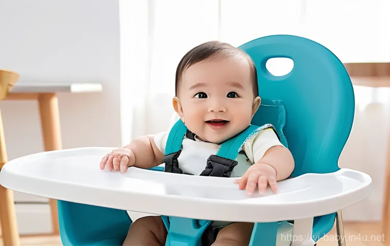 아기 식탁의자 추천 - **Safety First: A Joyful Mealtime Moment**
    A happy Vietnamese baby, approximately 7-9 months old...