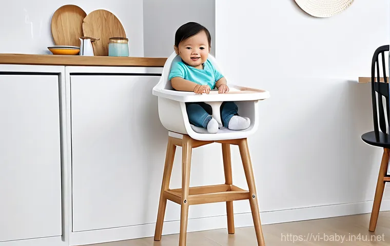 아기 식탁의자 추천 - **Safety First: A Joyful Mealtime Moment**
    A happy Vietnamese baby, approximately 7-9 months old...