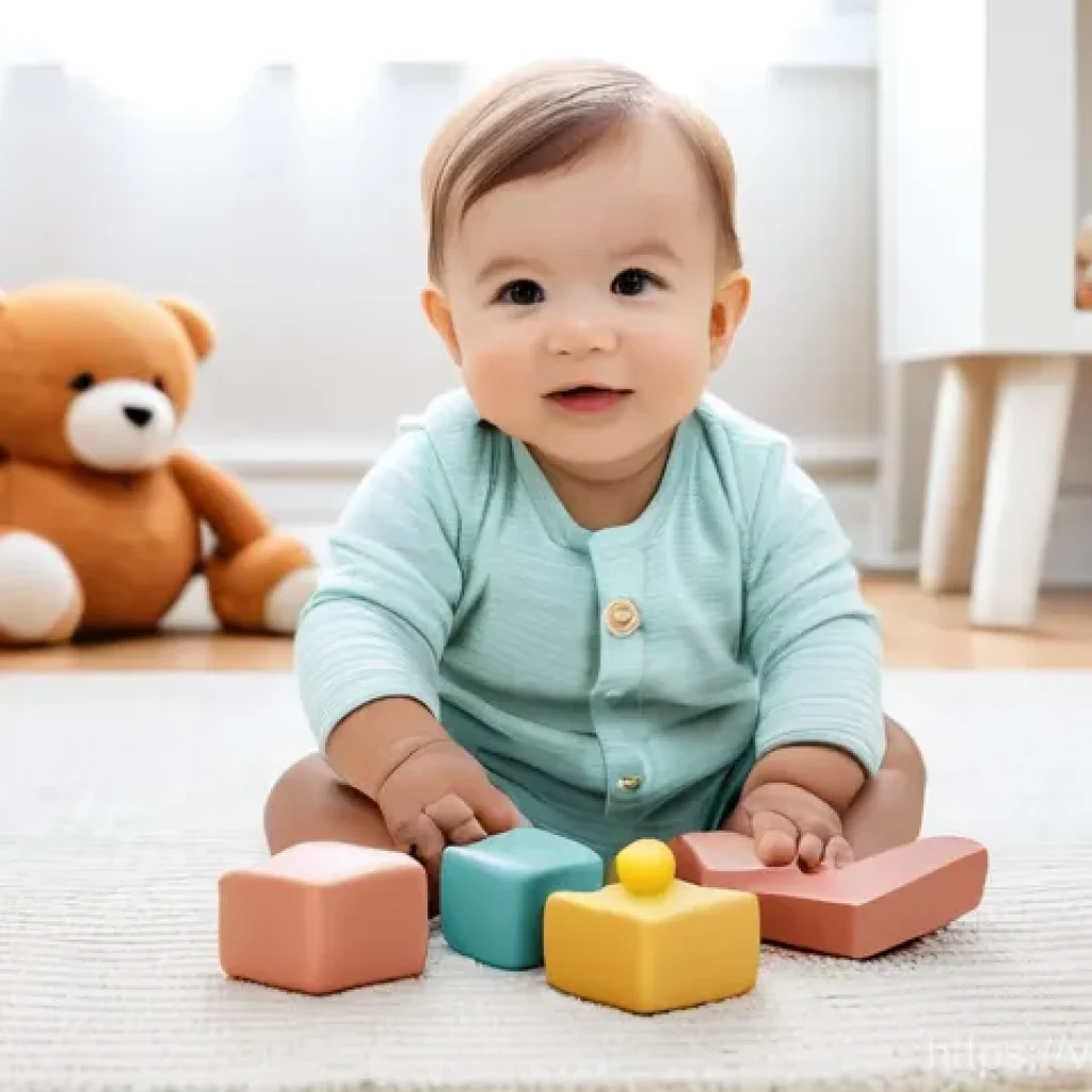 아기 장난감 안전 기준 - **Prompt 1: A Toddler's Joy with Natural, Safe Toys**
    An adorable, happy toddler, around 18 mont...