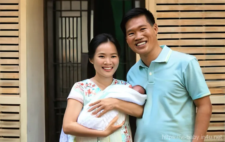 아기 출생신고 절차 - **A Vietnamese father respectfully submitting birth registration documents at a local government off...