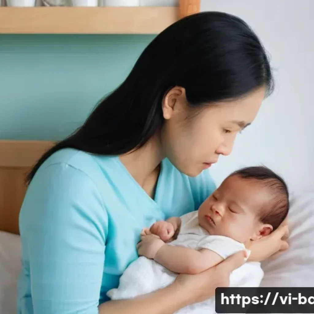 아기 체온 낮추는 법 - **Prompt 1: Recognizing Early Signs of Fever and Comfort**
    "A tender moment between a Vietnamese...