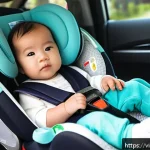 Home 22 아기 카시트 설치 방법 - A cozy infant car seat designed for newborns aged 0-12 months, featuring a soft reclining position w...