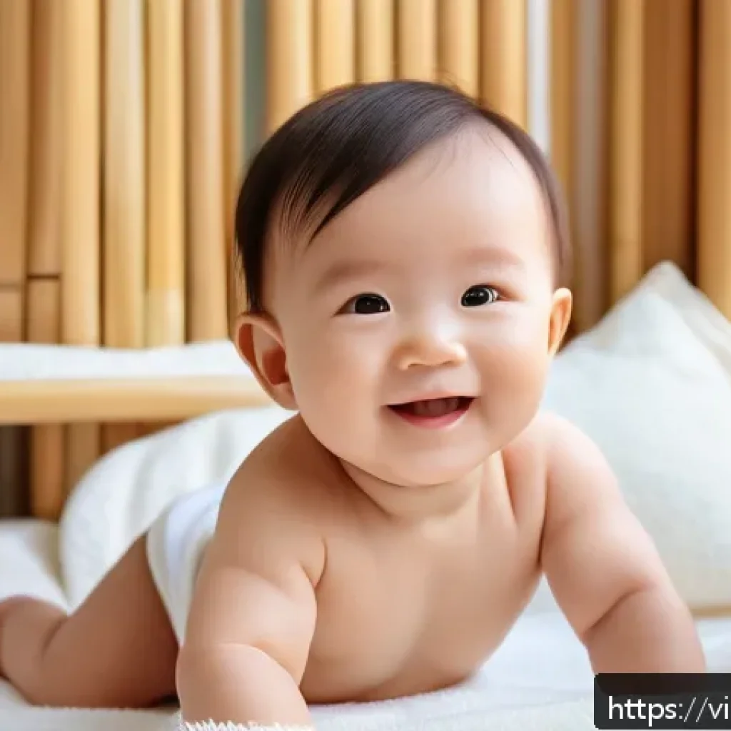 아기 피부 보습제 추천 - A gentle and soothing baby skincare scene set in a bright, cozy Vietnamese nursery, featuring a smil...