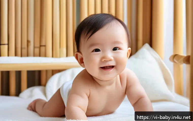 아기 피부 보습제 추천 - A gentle and soothing baby skincare scene set in a bright, cozy Vietnamese nursery, featuring a smil...